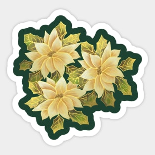 Golden Poinsettias Sticker